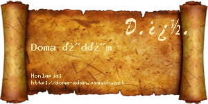 Doma Ádám névjegykártya