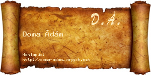 Doma Ádám névjegykártya